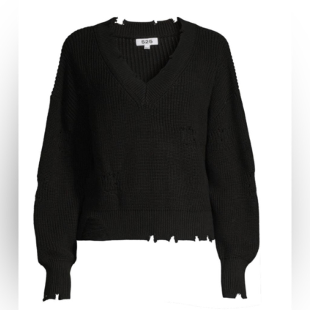 525 America Black V-Neck Sweater